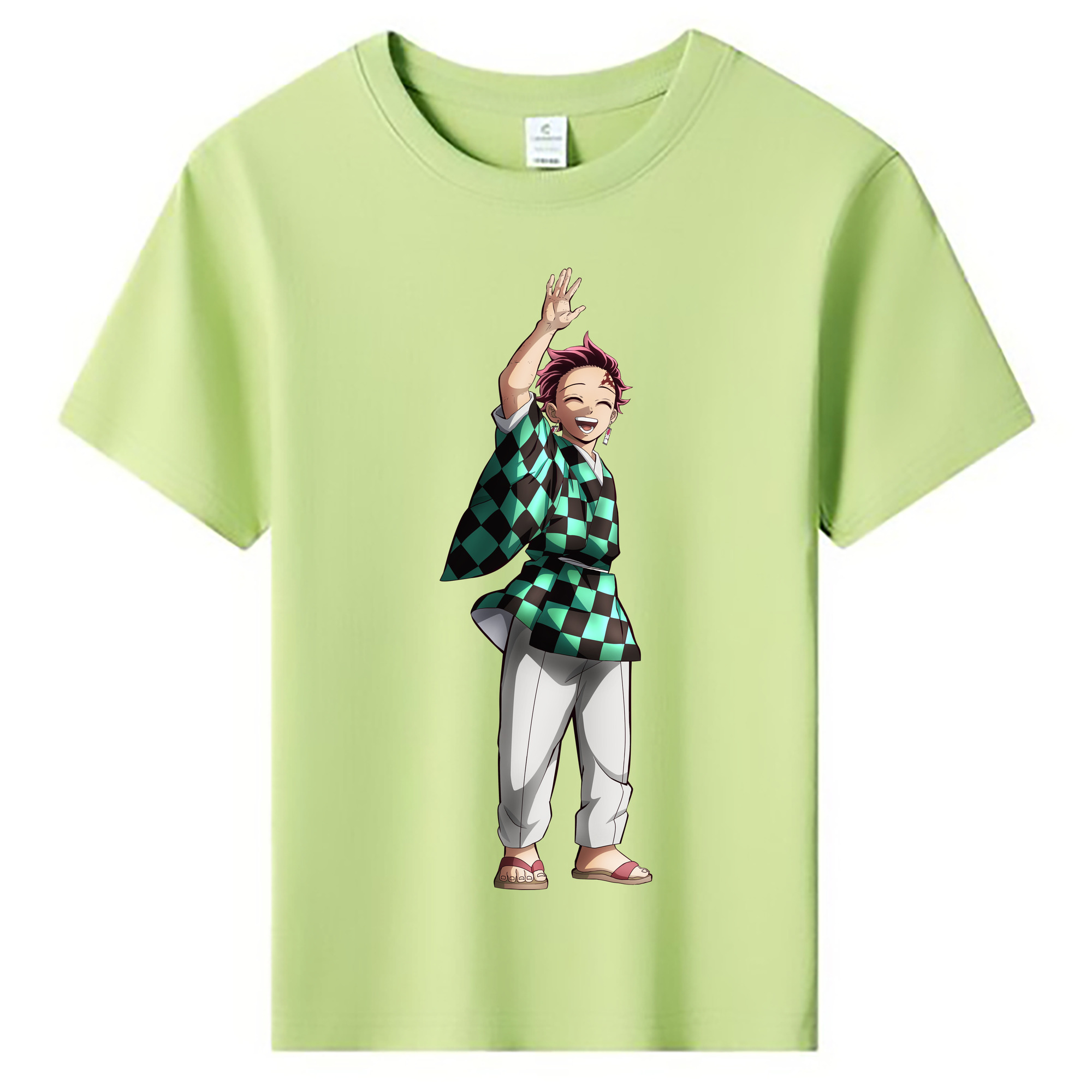 （画像用） 鬼滅の刃 竈門 炭治郎／かまど たんじろう Kamado Tanjirou 綿100％キッズTシャツ（フロントプリント）